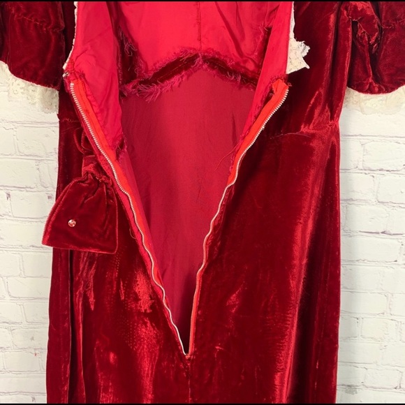 Vintage 50 60s Long Maxi Velvet Dress Size S/M - Picture 3 of 4